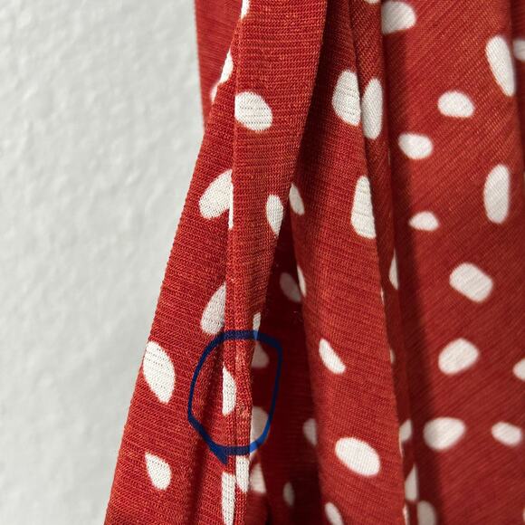 41 Hawthorn Dress Kassidy Faux Wrap V-Neck Burnt Orange Dot Large Jersey Knit - Picture 9 of 9